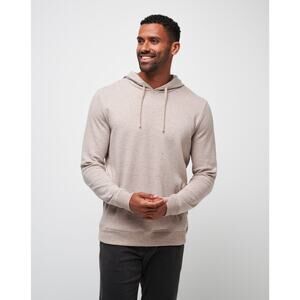 Travis Mathew Cloud Waffle Mens Hoodie XL Beige Pockets Long Sleeve PulloverLogo